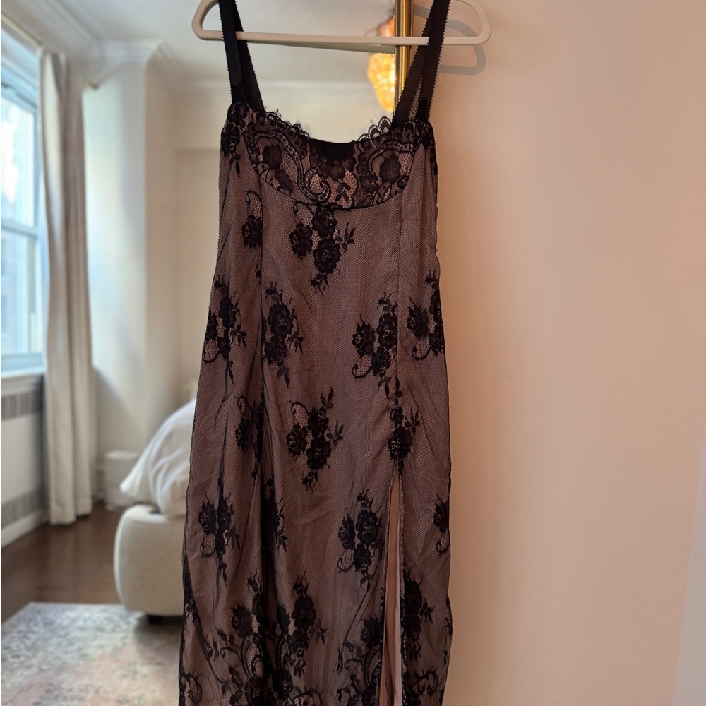 NEW with tags: Free People Black Floral Midi Dress